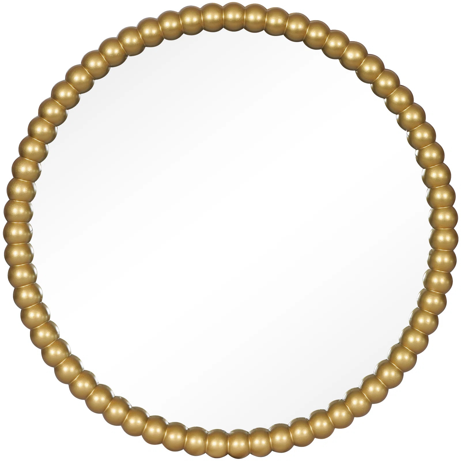 Ayde Round Solid Wood Bead Accent Mirror Home Decoration | Wayfair North America