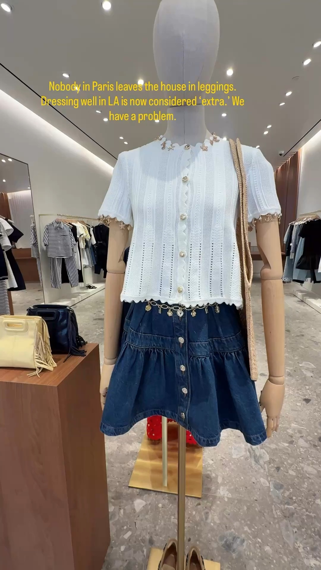 Nobody in Paris leaves the house in leggings. Dressing well in LA is now considered ‘extra.’ We have a problem.

Be honest: when’s the last time you actually got dressed just to step out of the house?

Not leggings-and-a-nice-top dressed. Actually dressed.

Walked into Beverly Hills today and found spring pieces that make you want to try again. 

The beading, the sets, the silhouettes - it’s giving old money new energy.

#LTKootd #LTKOver40 #LTKgrwm