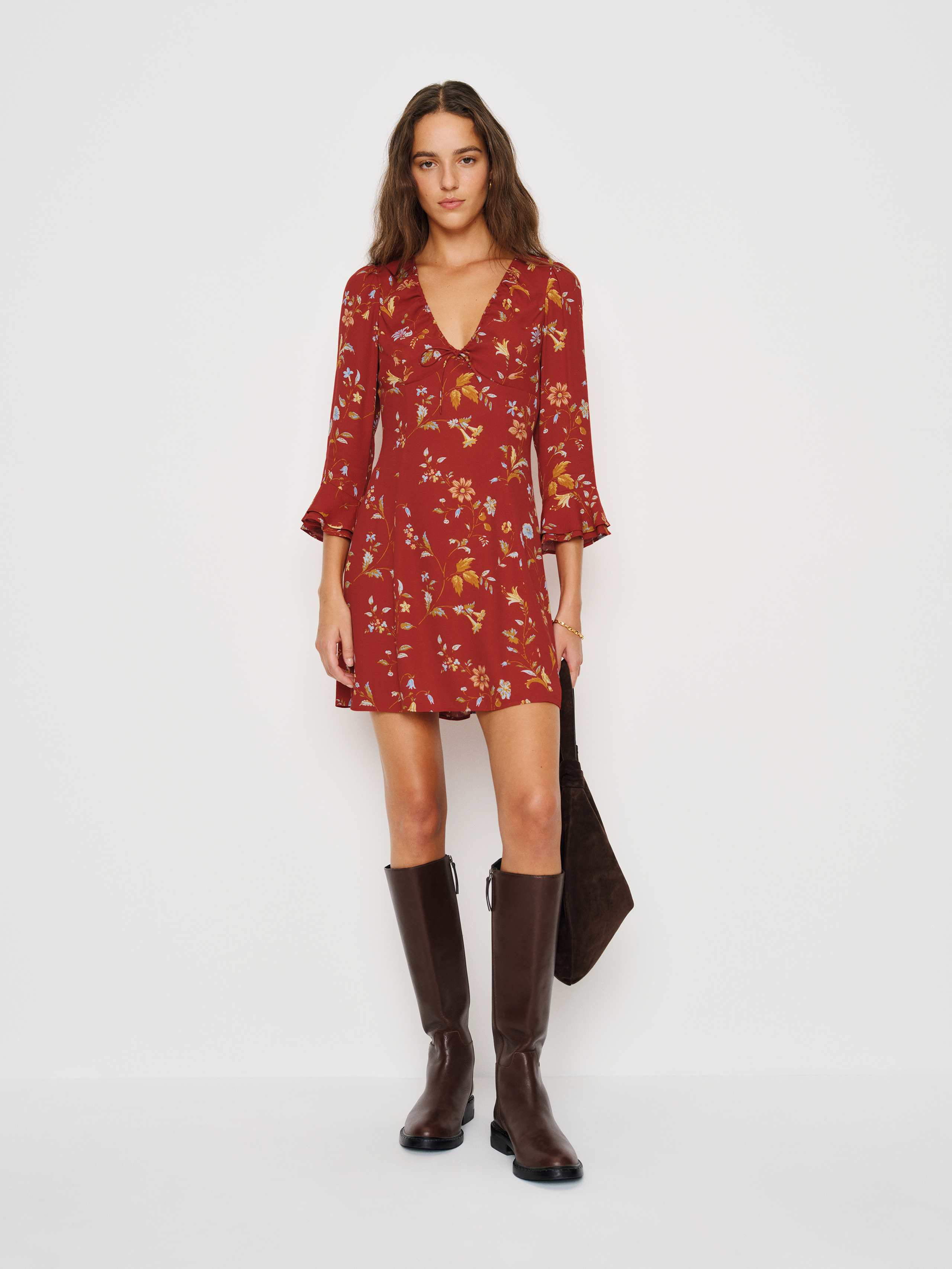 Reformation Nancy Knee Boot Brown 9.5 | Reformation (Global)