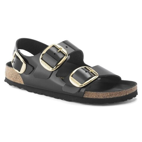 Milano Big Buckle Natural Leather Patent High Shine New Beige | BIRKENSTOCK | Birkenstock USA