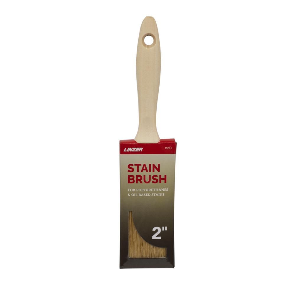 2 in. White Bristle Flat Stain Brush | The Home Depot