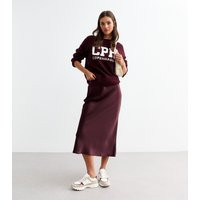 Women's Burgundy Satin Bias Cut Maxi Skirt New Look | New Look (UK)