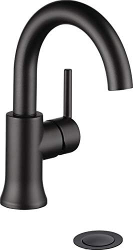 Delta Faucet Trinsic Matte Black Bathroom Faucet, Single Hole Bathroom Faucet, Single Handle Bath... | Amazon (US)