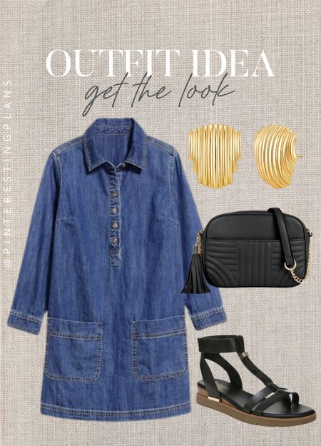 Outfit Idea get the look 🙌🏻🙌🏻

Denim dress, earrings , camera bag, black sandals 

#LTKItBag #LTKStyleTip #LTKSeasonal