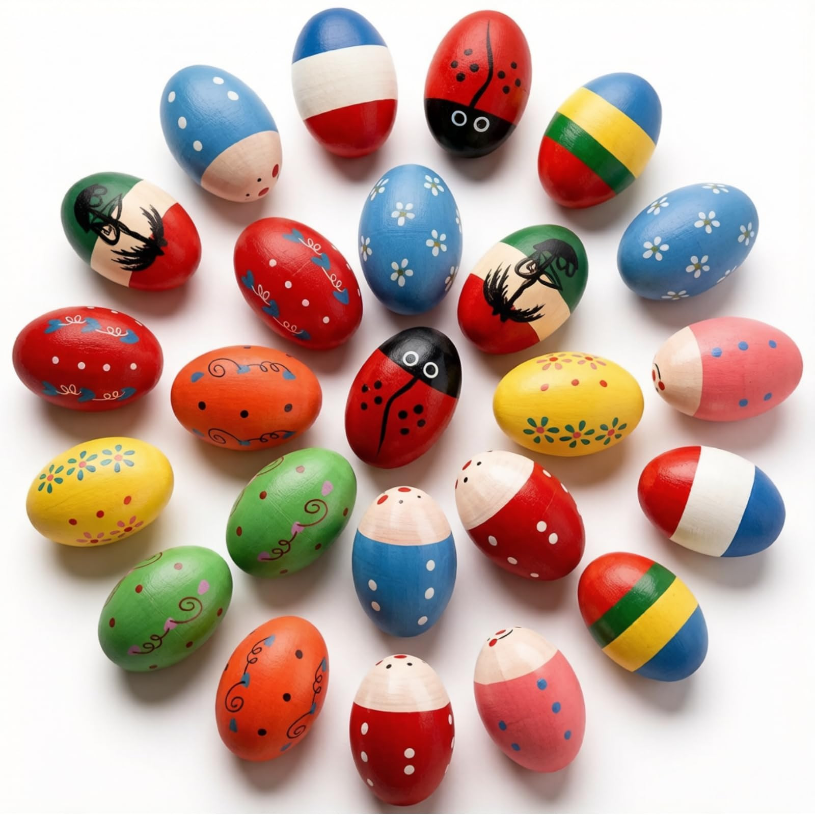 Peohud 24 Pack Wooden Egg Shakers, Maracas Percussion Musical Easter Eggs for Kids, Musical Instr... | Amazon (US)