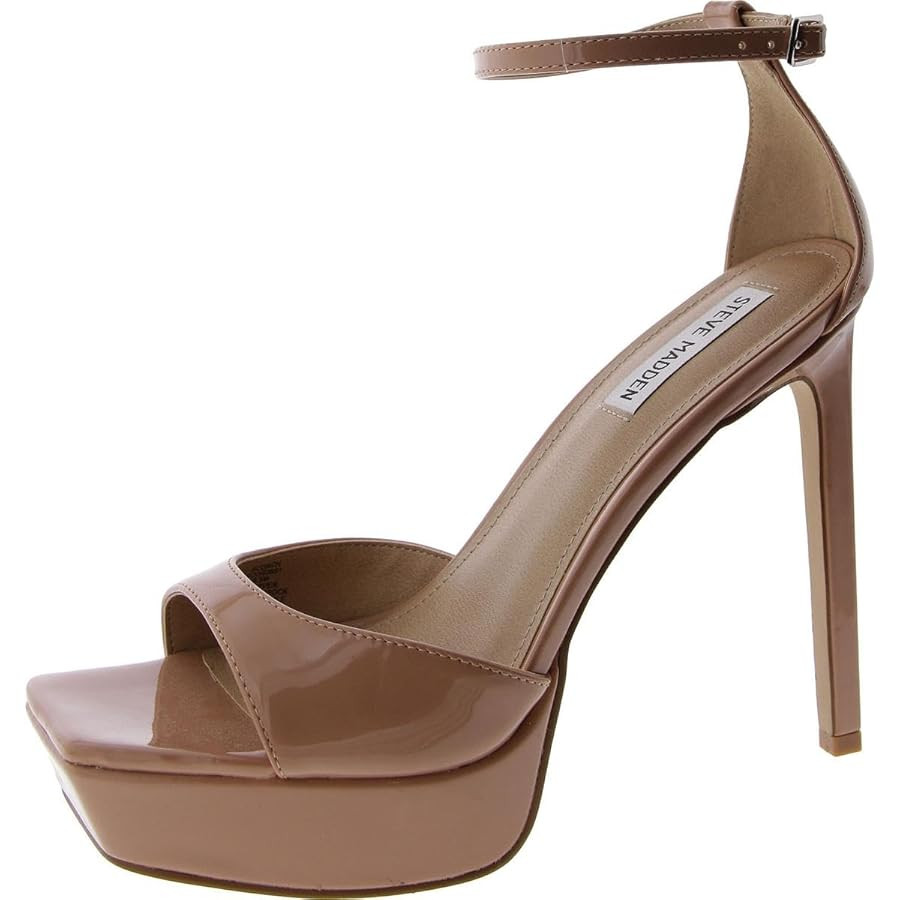 Steve Madden Womens Scorch Patent Ankle Strap Platform Heels | Amazon (US)