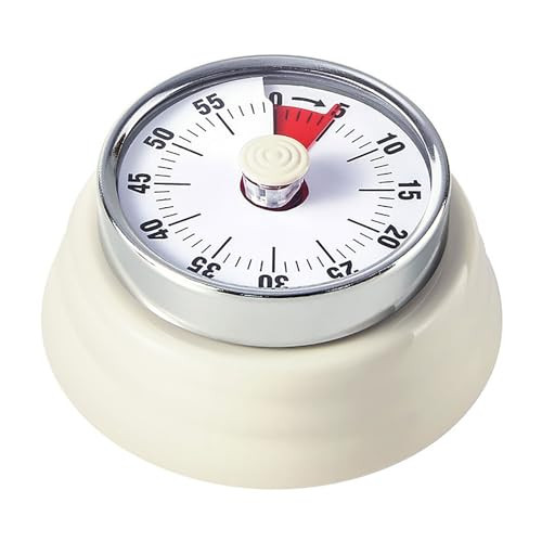 Elegant Stainless Steel Vintage Kitchen Timer with Magnetic Attachment - 60-Minute Countdown & Audible Alarm, Perfect for Cooking, Office Tasks, and Study Sessions (01-Beige) | Amazon (US)