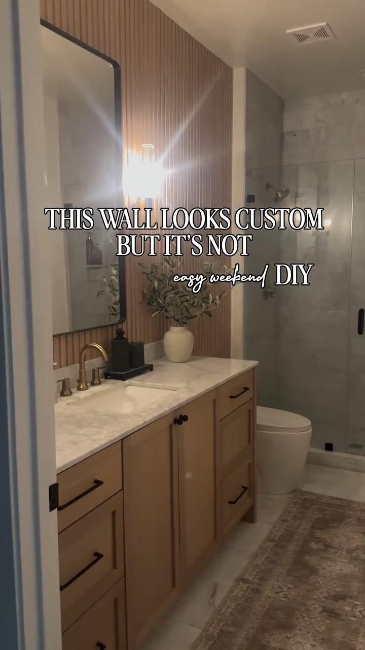Follow + comment WALL for links 🤍

This ended up being one of the easiest DIY projects we’ve done, but it completely changed the feel of our bathroom. It added so much warmth and made the whole space feel way more custom without spending thousands.

Still one of my favorite upgrades in our home. 🤍

#bathroomdesign #diyhomeprojects #bathroomremodel #homeupgrades #amazonhome