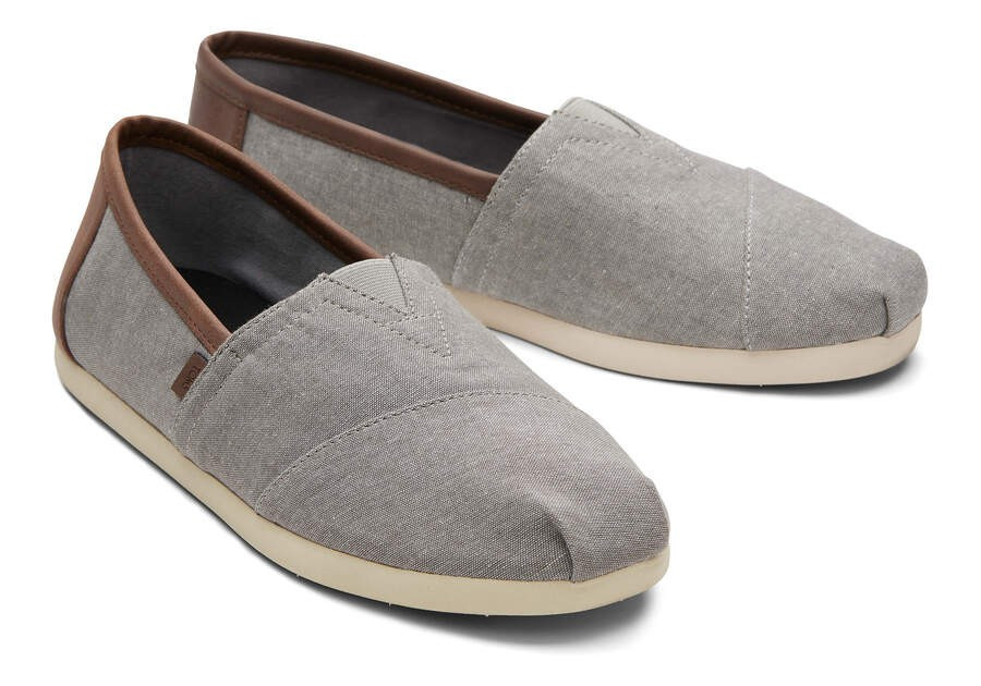 Frost Grey Chambray Mens Classic Cloudbound Alpargatas | TOMS | TOMS (US)
