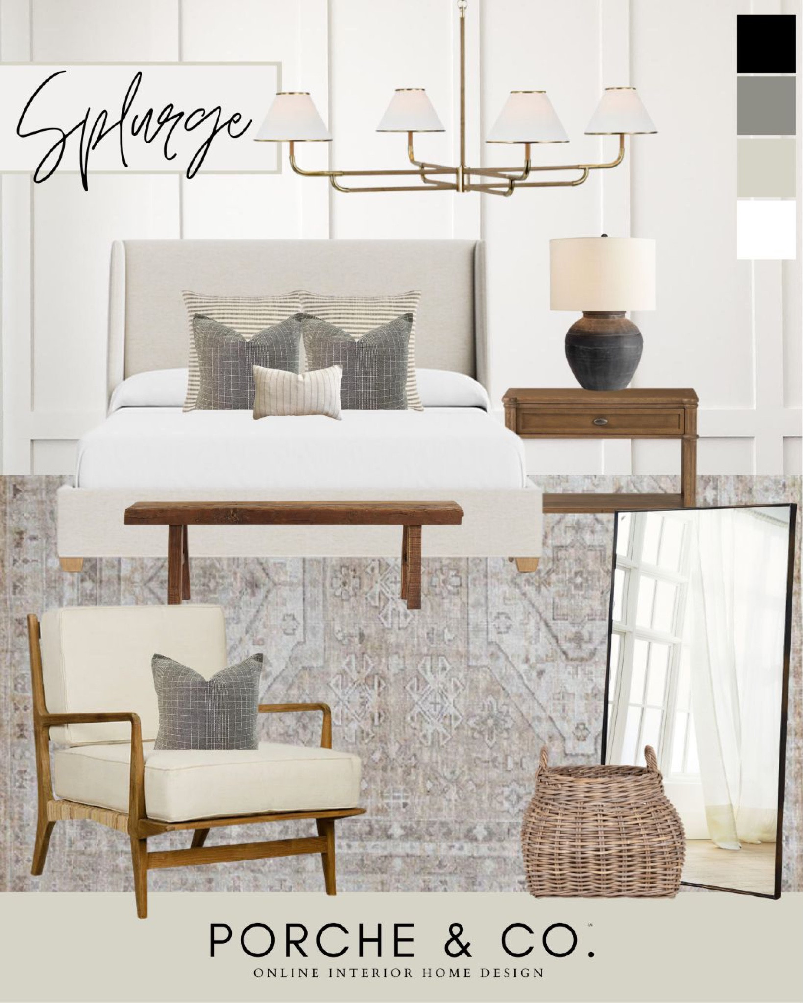 Save vs splurge 
Modern classic design 
Master bedroom 
#visionboard #moodboard #porcheandco

#LTKhome #LTKFind #LTKstyletip