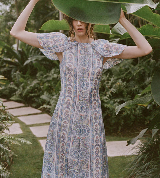 The Davina Dress - Blue Corsica Paisley | Hill House Home US