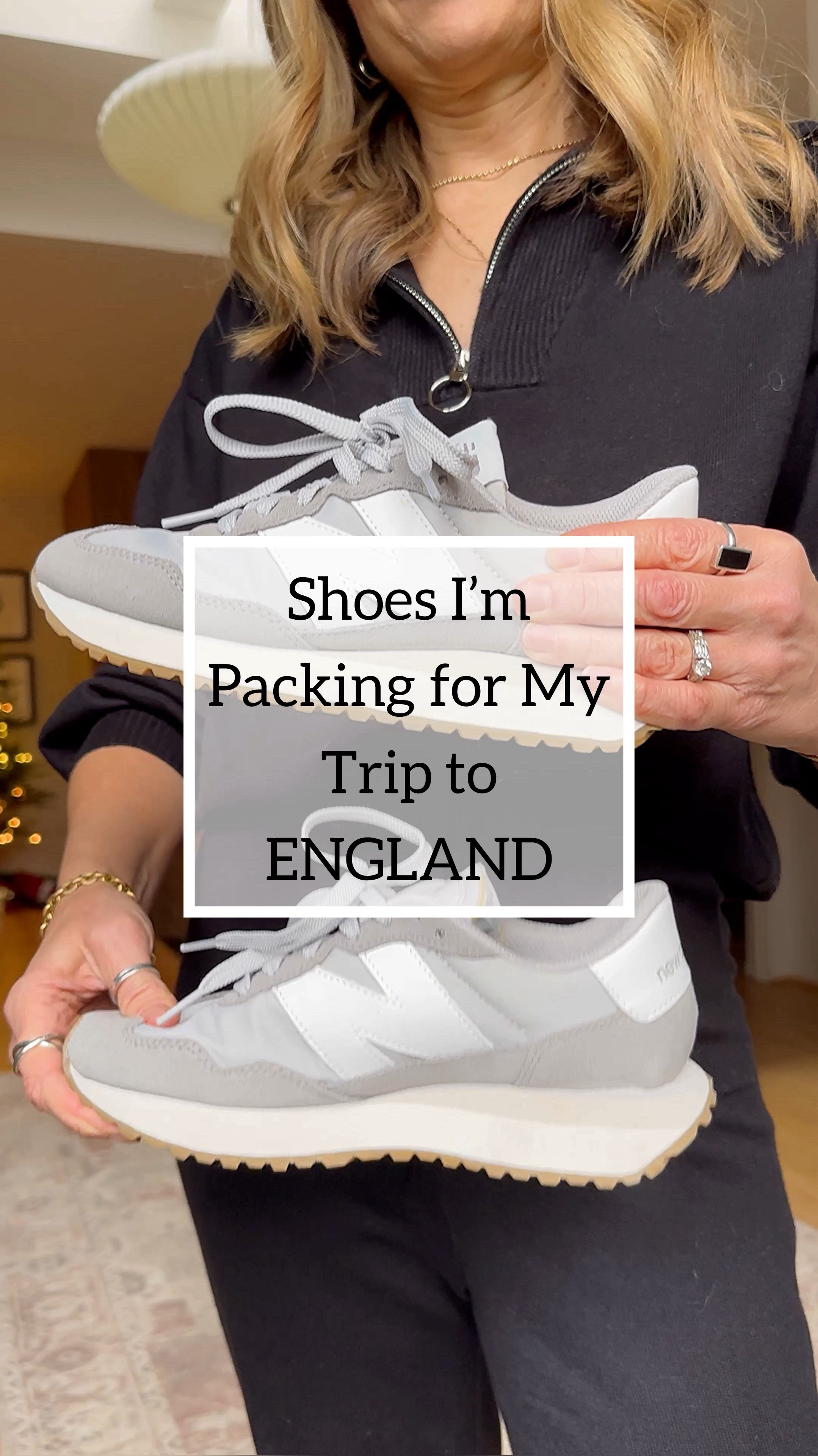 TRAVEL OUTFITS: Feeling pretty good about only bringing three pairs of shoes on my almost three week trip to England!😅👏🏼 What made the cut:
1️⃣ @newbalance sneakers: a level above my gym shoes, these have both comfort AND style
 2️⃣ @nisolo Lug Chelsea Boot: rugged enough for hiking + modern style. I need these to do double duty for country walks and city sightseeing. Very comfortable and waterproof! Use code LASTSEENEXTRA to stack an extra 5% off the current 30% off holiday website discount!
3️⃣ @samedelman gem embellished flats: a walk to the pub and Christmas Eve service is about as fancy as it’s going to get—these will elevate my casual outfits and add a festive touch! These are sold out so I’ve linked similar styles. 

Also planning to wear this wool coat with everything, and layer underneath as needed!🧣 I’ll be sharing my journey in stories!🇬🇧

Airport outfit, lounge set, Amazon find, matching set, zip up collar sweater, kohls straight leg black jeans, fleece snap collar pullover, Radley London bag, burgundy sweater, NYDJ denim trousers

#LTKtravel #LTKstyletip #LTKfindsunder50