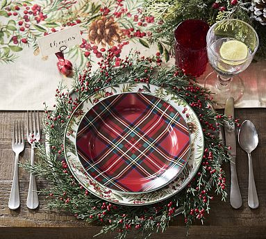 Stewart Plaid Stoneware Salad Plates - Set of 4 | Pottery Barn (US)