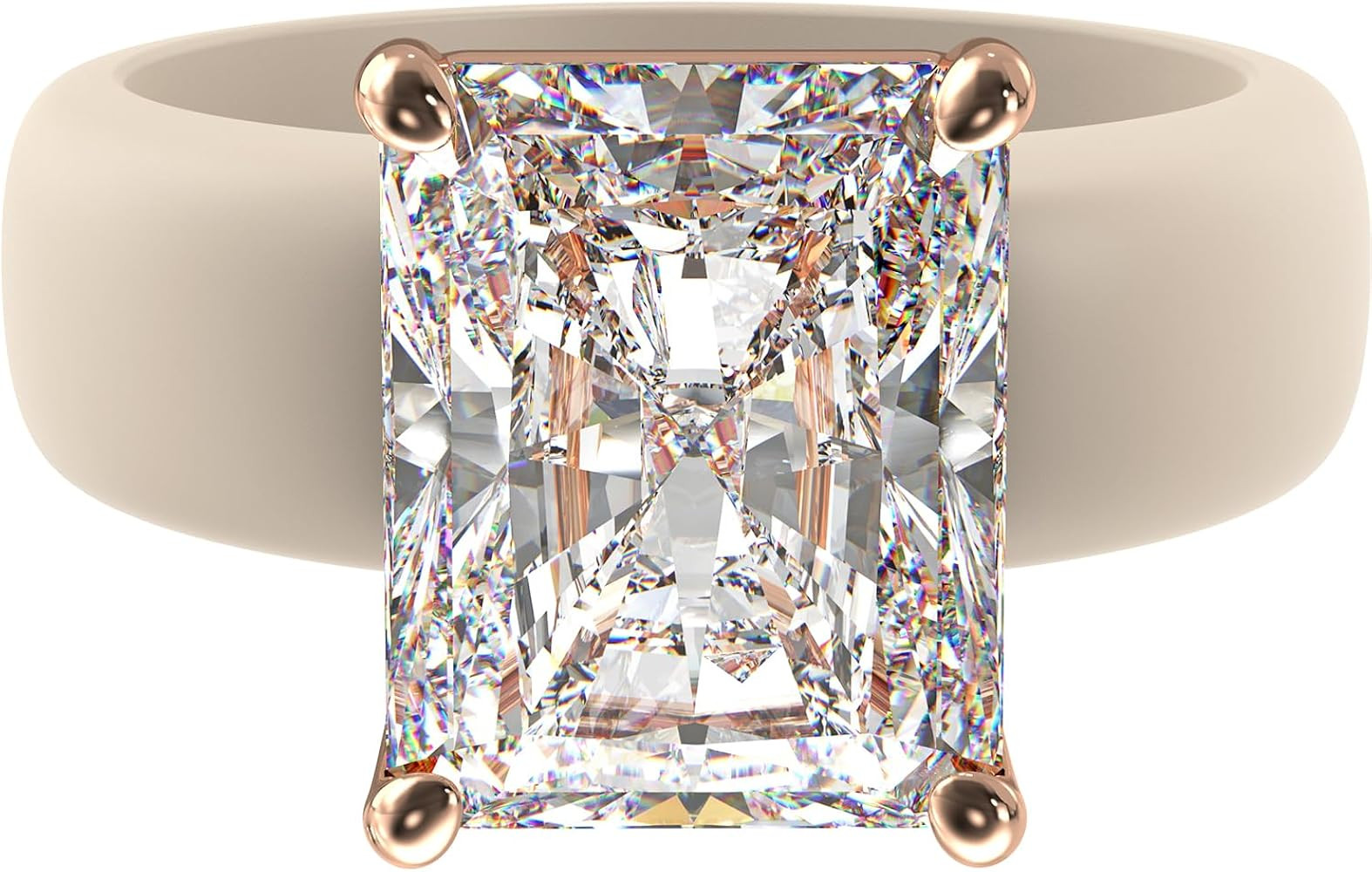 Rinfit Silicone Ring with Stone - Emerald Cut Cubic Zirconia Solitaire Engagement Ring for Women ... | Amazon (US)