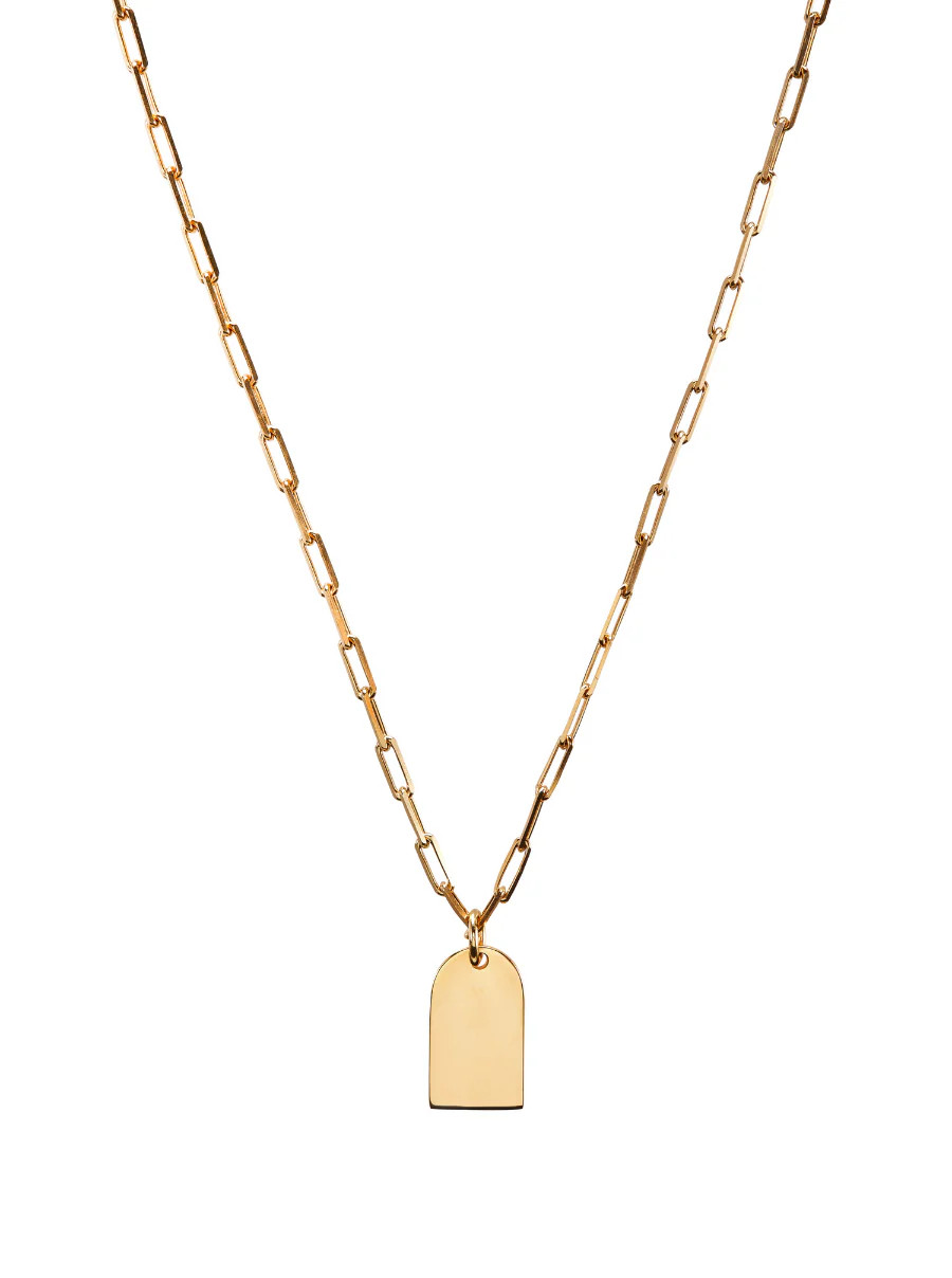 SMALL DOG TAG ID NECKLACE, GOLD | Dorsey