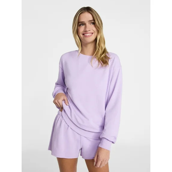 No Boundaries Cozy Sleep Long Sleeve Top, Women’s XXS-3X | Walmart (US)