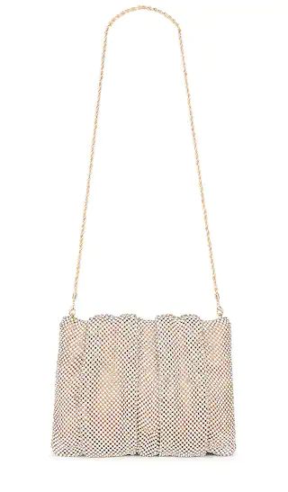 Crystal Gathered Flat Clutch in Gold | Revolve Clothing (Global)