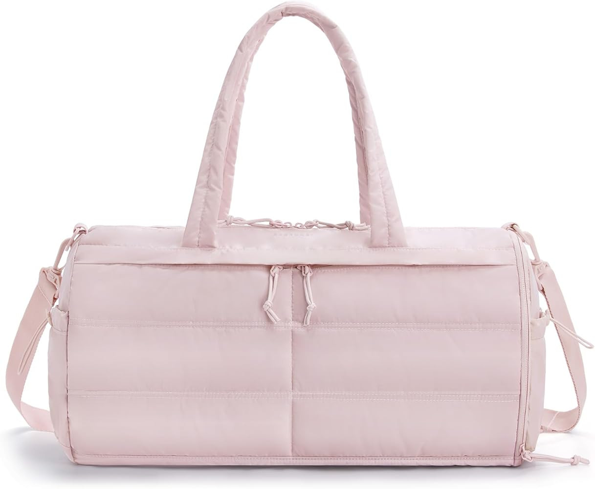 BAGSMART Puffer Gym Bag for Women, Lightweight Duffel Bag with Shoe Compartment, Weekender Bags w... | Amazon (US)