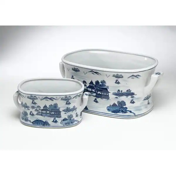 Ferrara 2-Piece Porcelain Pot Planter Set | Bed Bath & Beyond