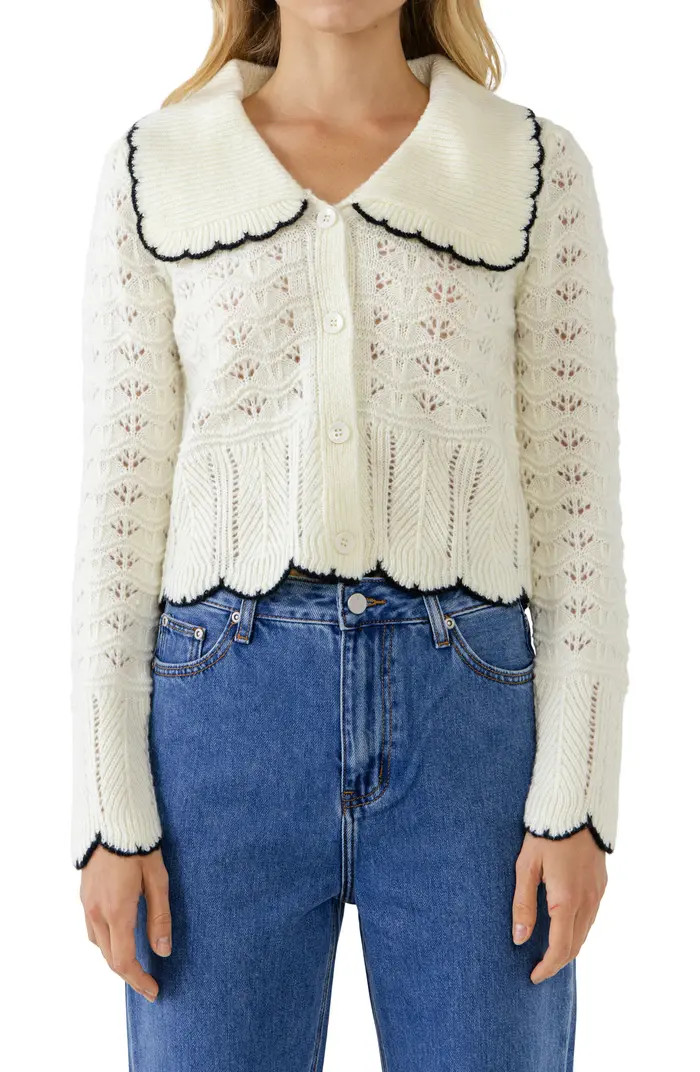 Endless Rose Scallop Pointelle Cardigan | Nordstrom | Nordstrom