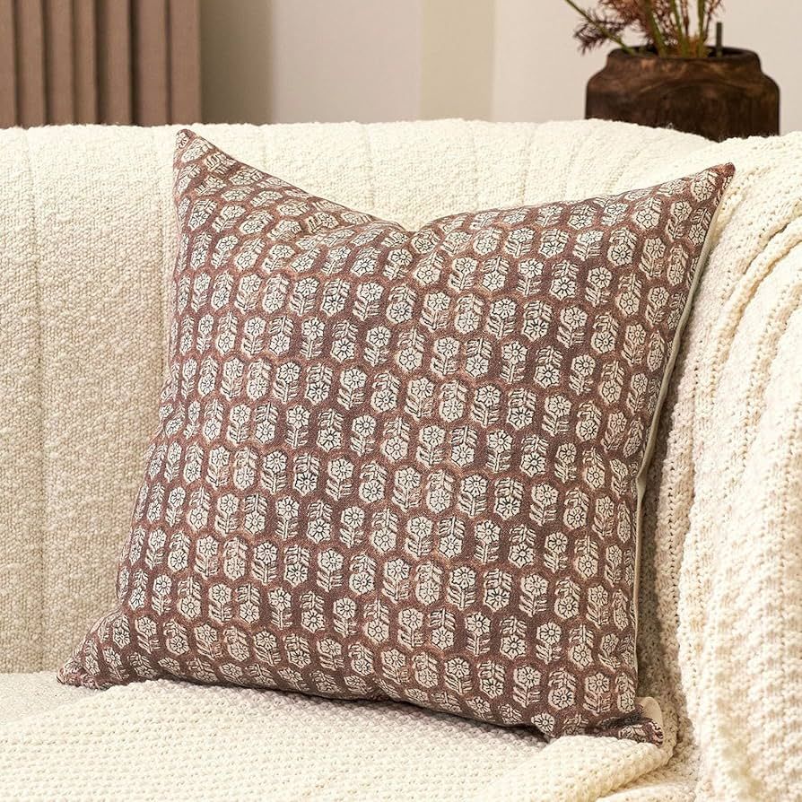 Amor Virisso Floral Pillow Covers 18x18 Couch Pillows for Living Room Farmhouse Neutral Pillow Co... | Amazon (US)