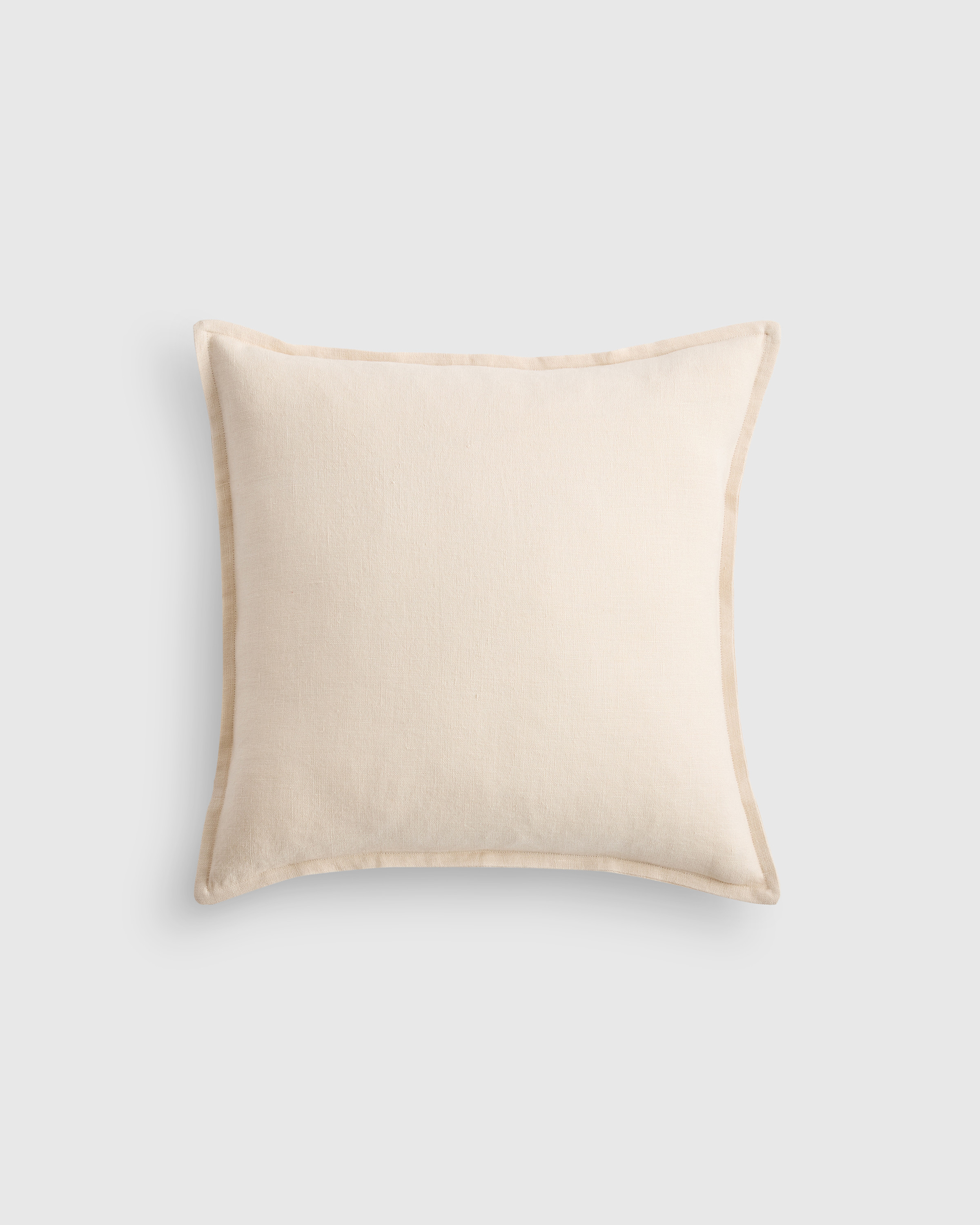 Quince | European Linen Flange Edge Pillow Cover in Natural, Size 20x20 | Quince