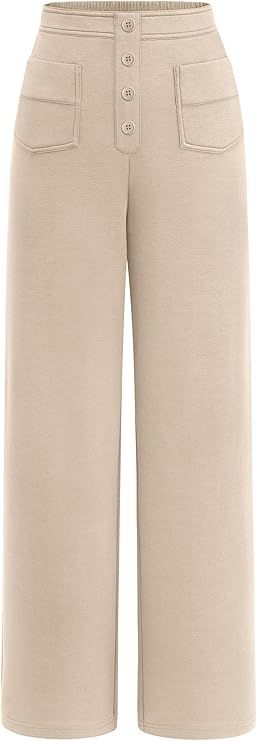 PRETTYGARDEN Women's Dressy Casual Dress Pants Straight Leg High Elastic Waisted Stretch Trouser ... | Amazon (US)