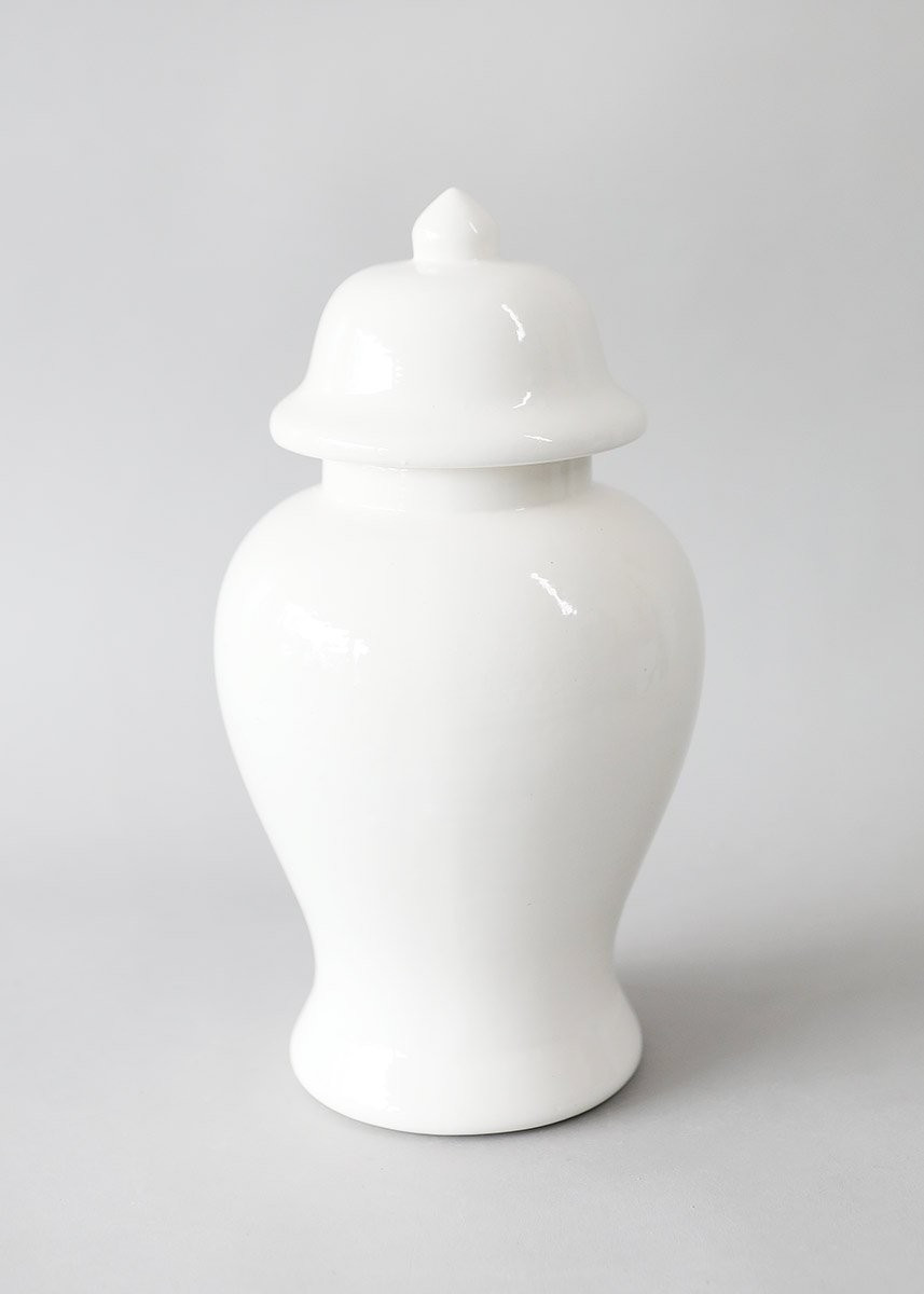 Glossy White Ginger Jar  - 13.5" Tall | Afloral (US)