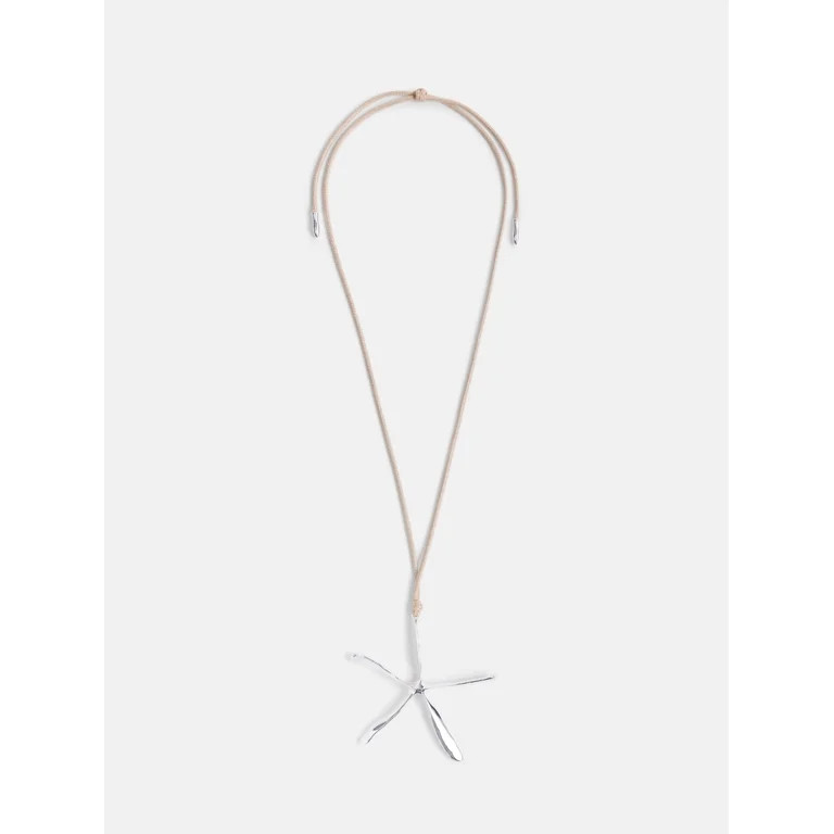 Scoop Women's Silver Tone Sculpted Starfish Pendant Necklace | Walmart (US)