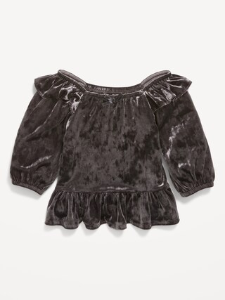 Ruffled Velvet Peplum Top for Toddler Girls | Old Navy (US)