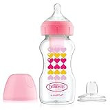 Dr. Brown's Options+ Anti-Colic Wide-Neck Baby Bottle to Sippy Bottle Starter Kit - Pink - 9oz - 6m+ | Amazon (US)