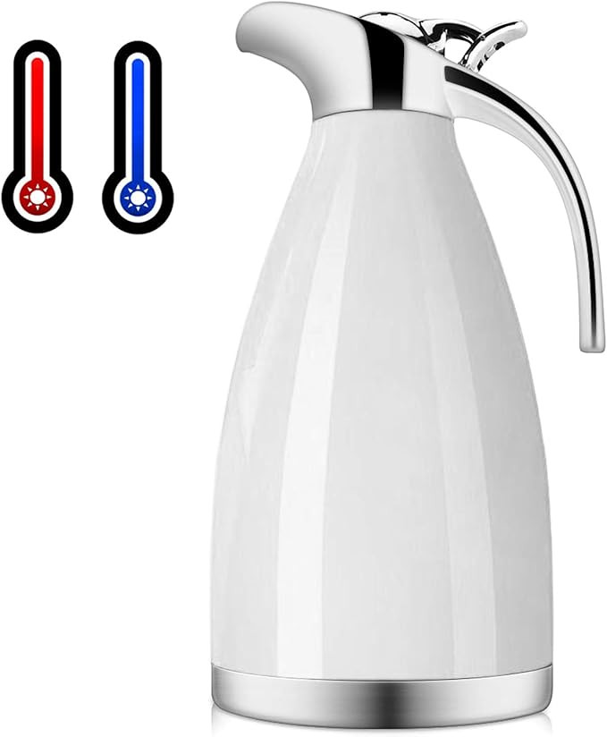 HYTX HYBM108WT 68 Oz/ 2 Liter Stainless Steel Thermal Coffee Carafe/Double Walled Vacuum Insulate... | Amazon (US)