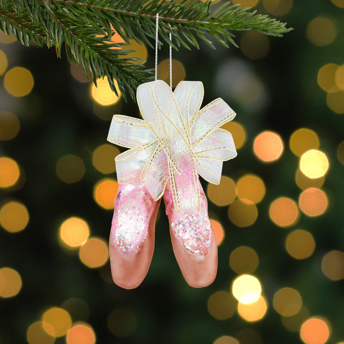 Northlight 3" Pink Ballerina Slippers Glass Christmas Ornament | Target
