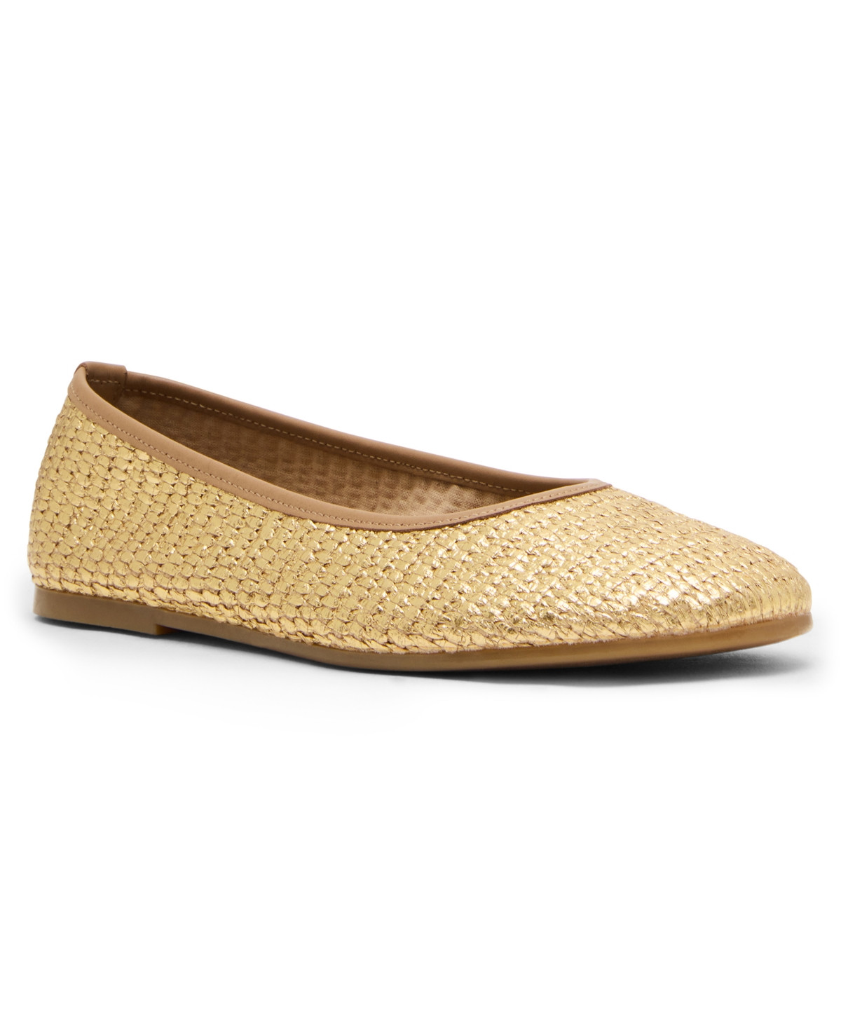 Steve Madden Women's Merlot Woven Ballet Flat Shoes - Gold Raffia | Macy's