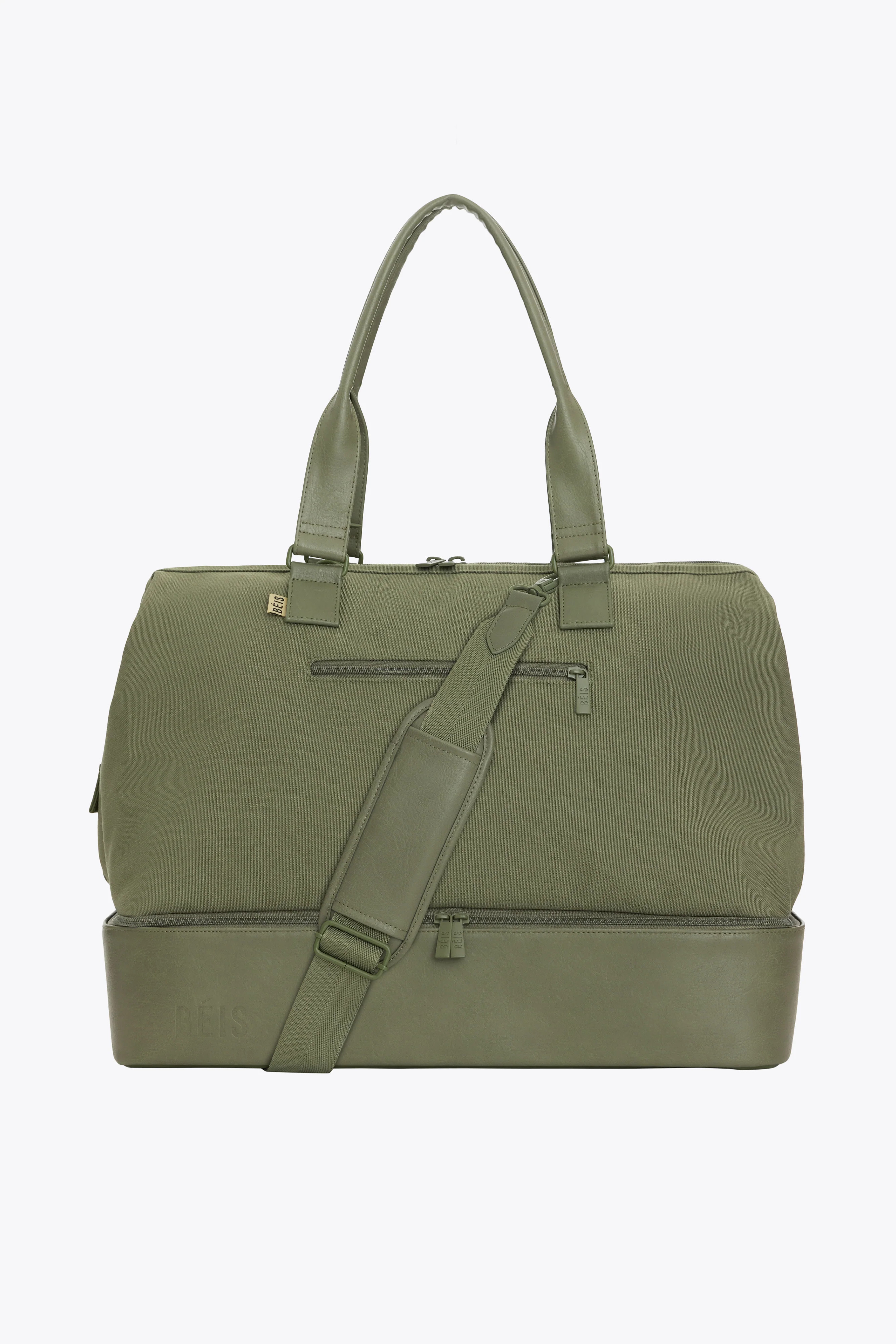 BÉIS 'The Weekender' in Olive - Olive Green Duffle Bag & Weekend Bag | BEIS