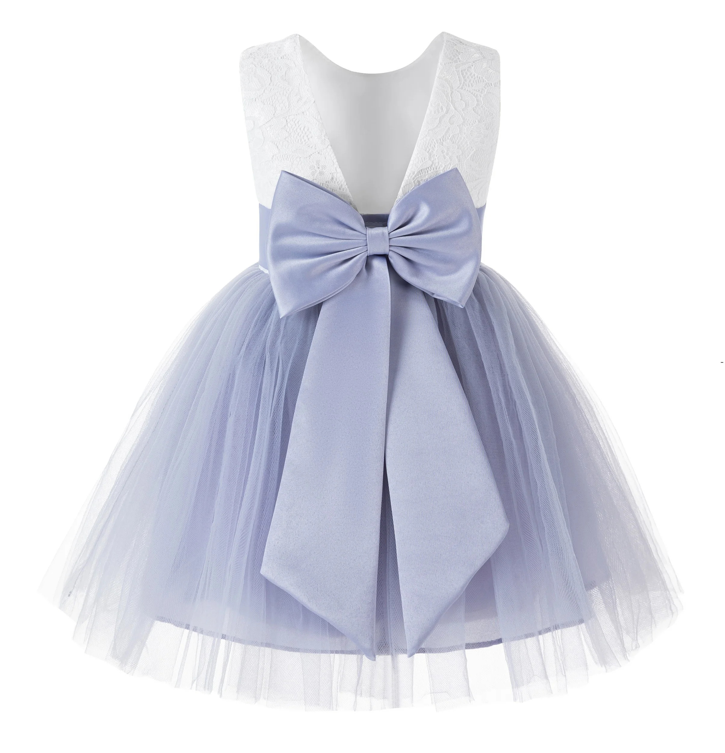 Ekidsbridal V-Back Backless Lace Formal Flower Girl Dress Wedding Reception Toddlers Birthday Par... | Walmart (US)