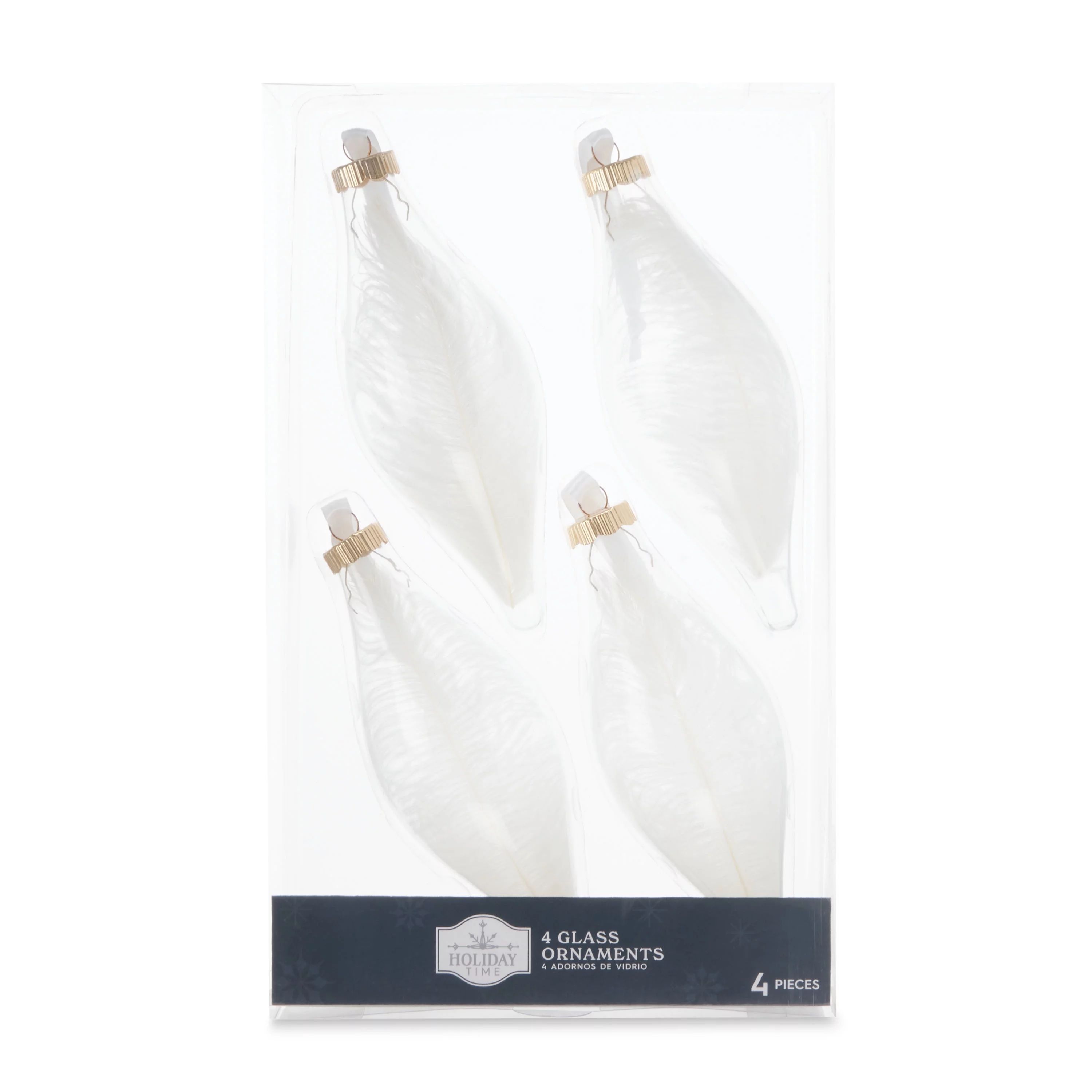 Holiday Time White Feather Ornaments, 4-pack - Walmart.com | Walmart (US)