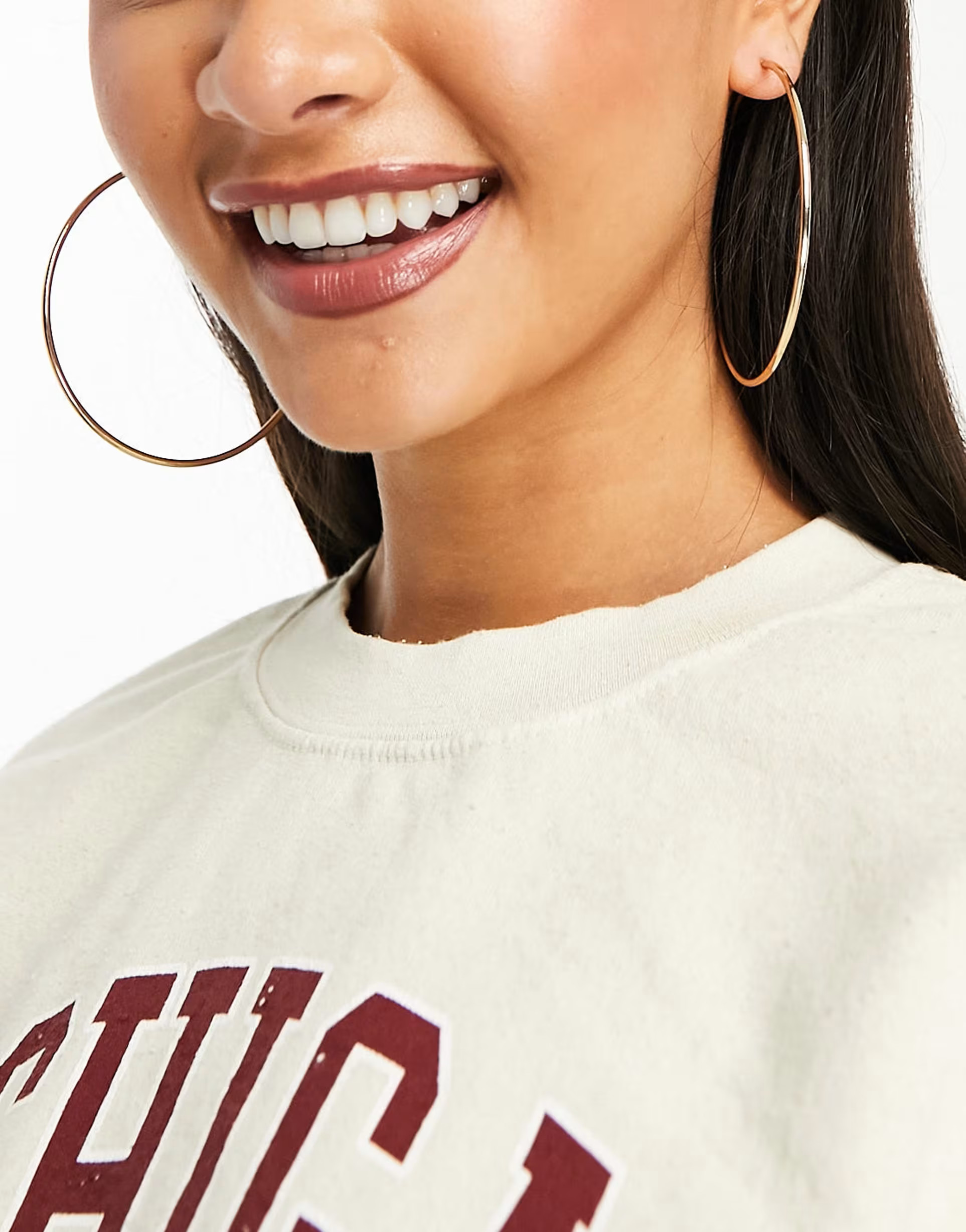 Accessorize large simple hoop in gold | ASOS (Global)