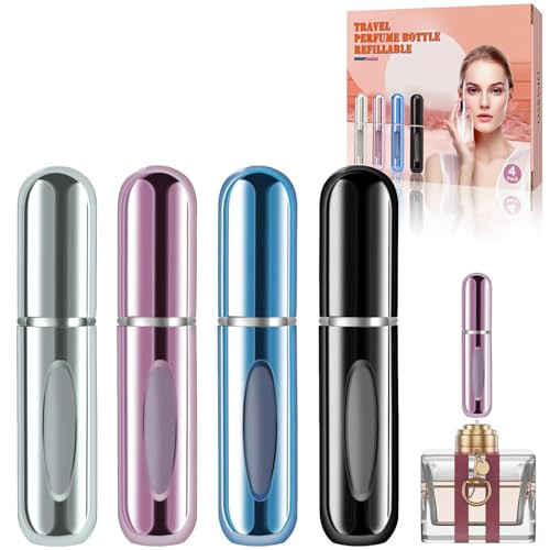 opasyo Portable Mini Refillable Perfume Atomizer Bottle, Travel Size Refillable Perfume Refill Bottle - Perfume Atomizer Refillables, Scent Pump Case, 4 Pcs Pack of 5 ml Small Perfume Spray | Amazon (US)