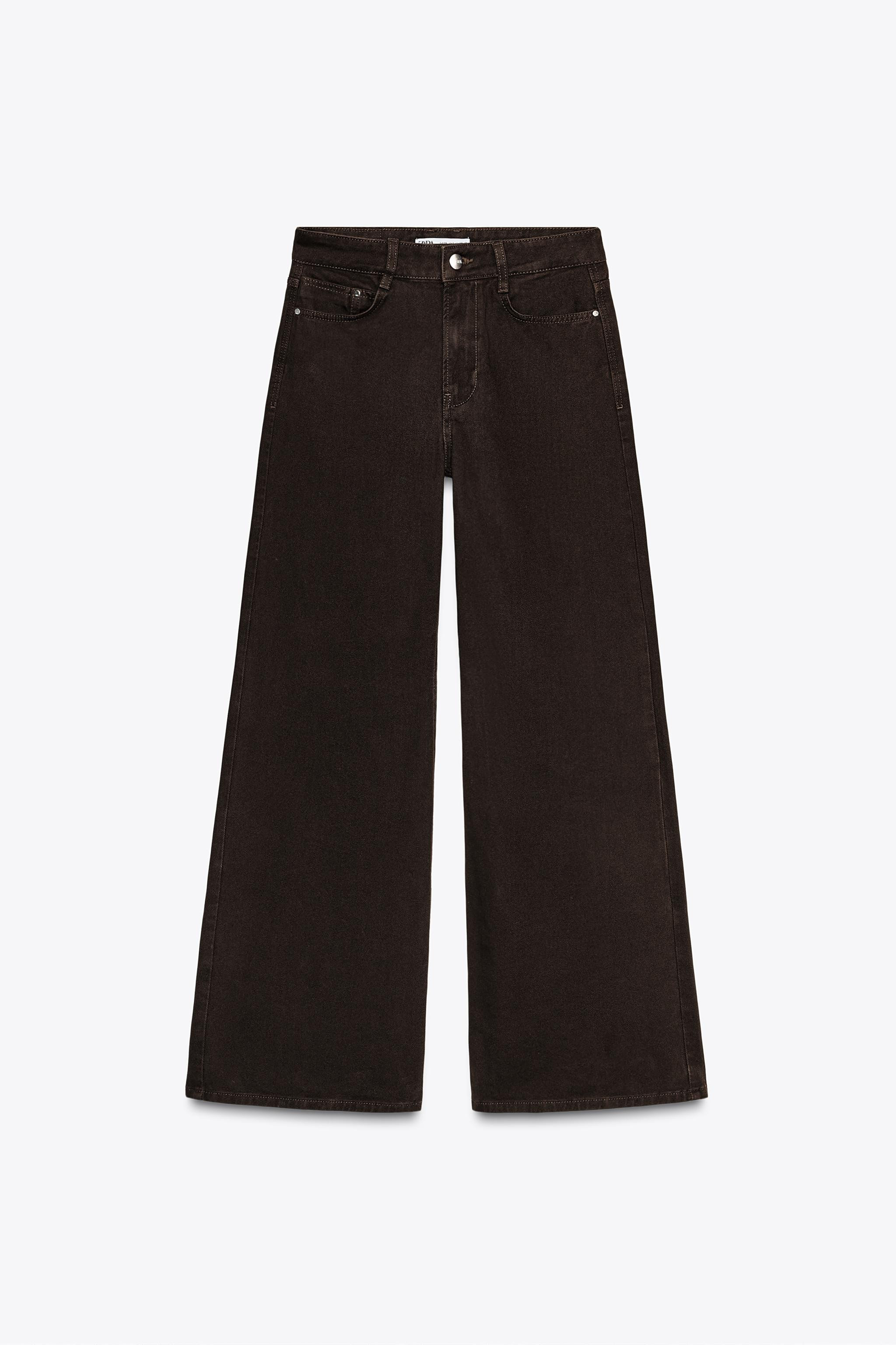HIGH-WAIST - WIDE LEG - LONG LENGTH - RIGIDHigh-waist jeans with five pockets. Wide, long leg. Zi... | Zara US