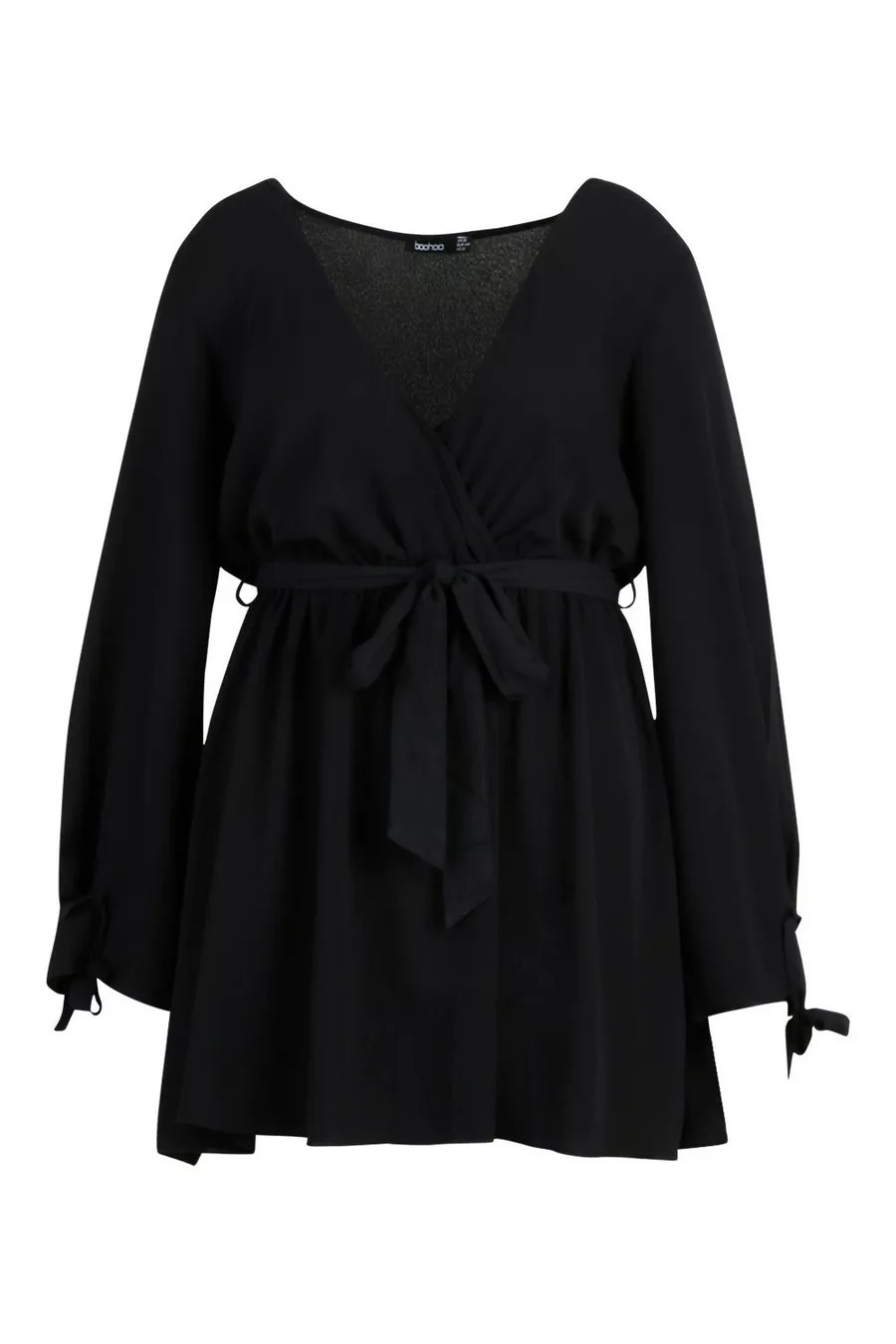 Plus Wrap Tie Waist Skater Dress | Boohoo.com (US & CA)