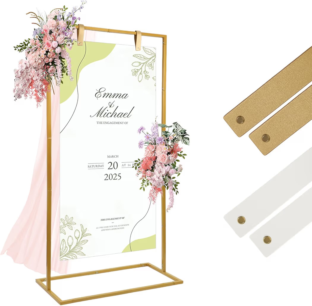 Wedding Sign Holder Stand - 58'' Adjustable Heavy Duty Metal Easel for 'Welcome to Our Wedding' S... | Amazon (US)