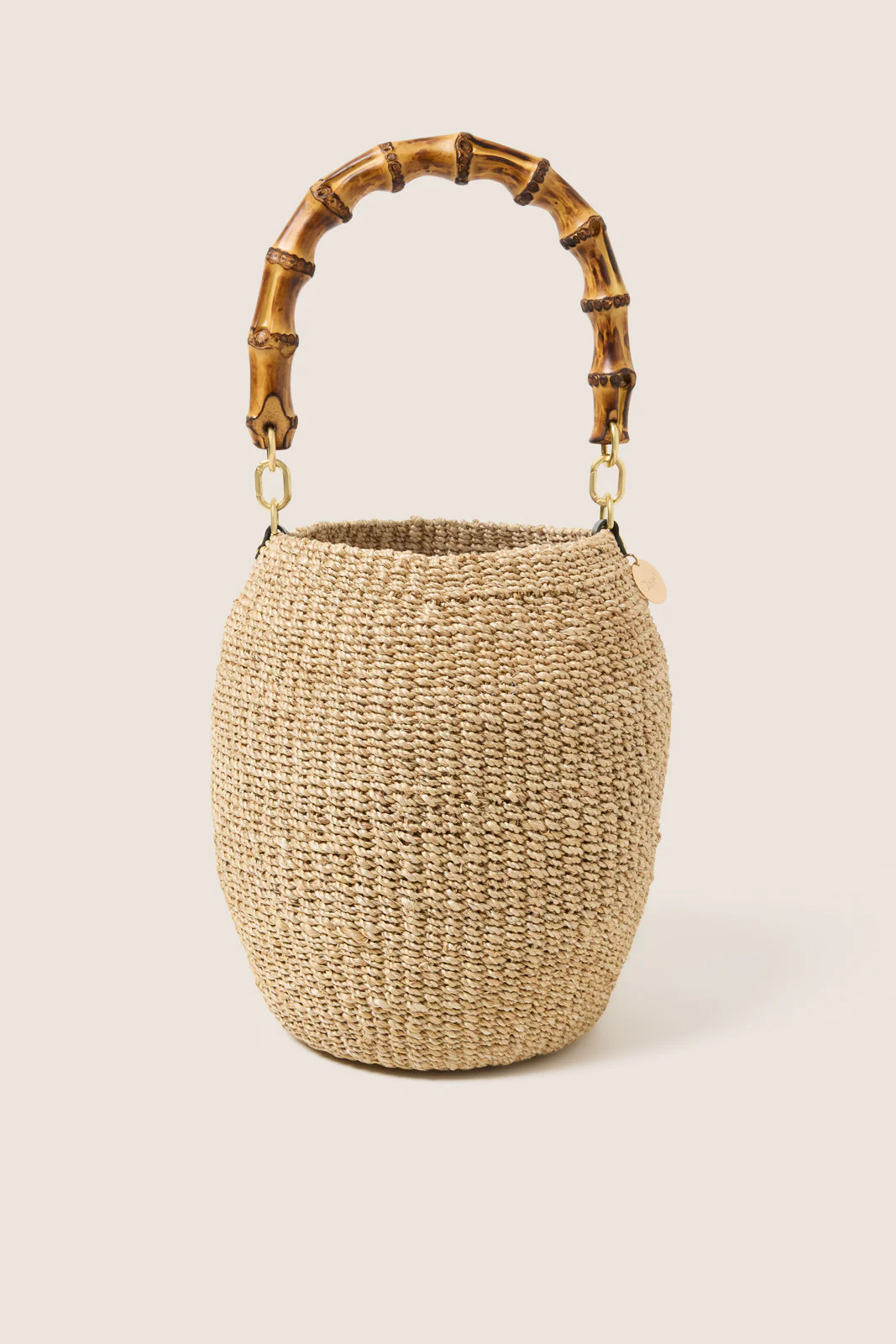 CLARE V. Women's Pot de Miel with Bamboo Top Handle Bag, Taupe | Evereve