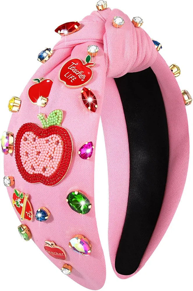 YAHPERN Teacher Headband for Women Teacher Accessories Crystal Rhinestone Knotted Headband Beaded... | Amazon (US)