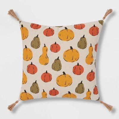 Pumpkin and Gourd Square Throw Pillow | Target