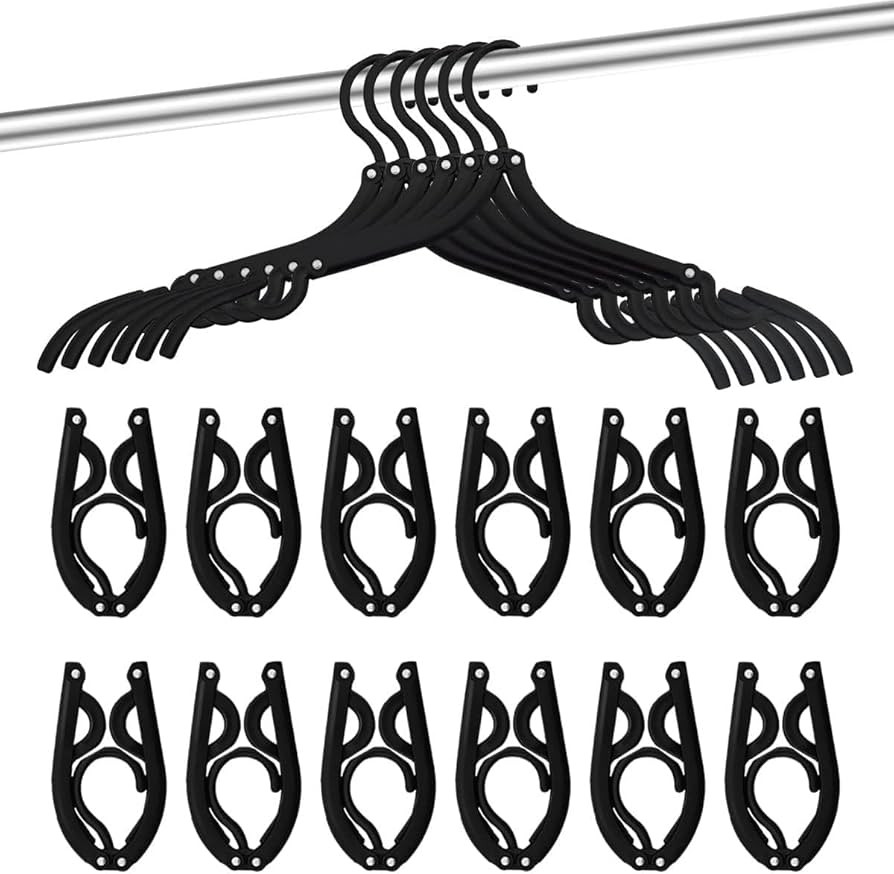 12 PCS Travel Hangers Cruise Ship Essentials Portable Folding Clothes Hangers Travel Accessories ... | Amazon (US)