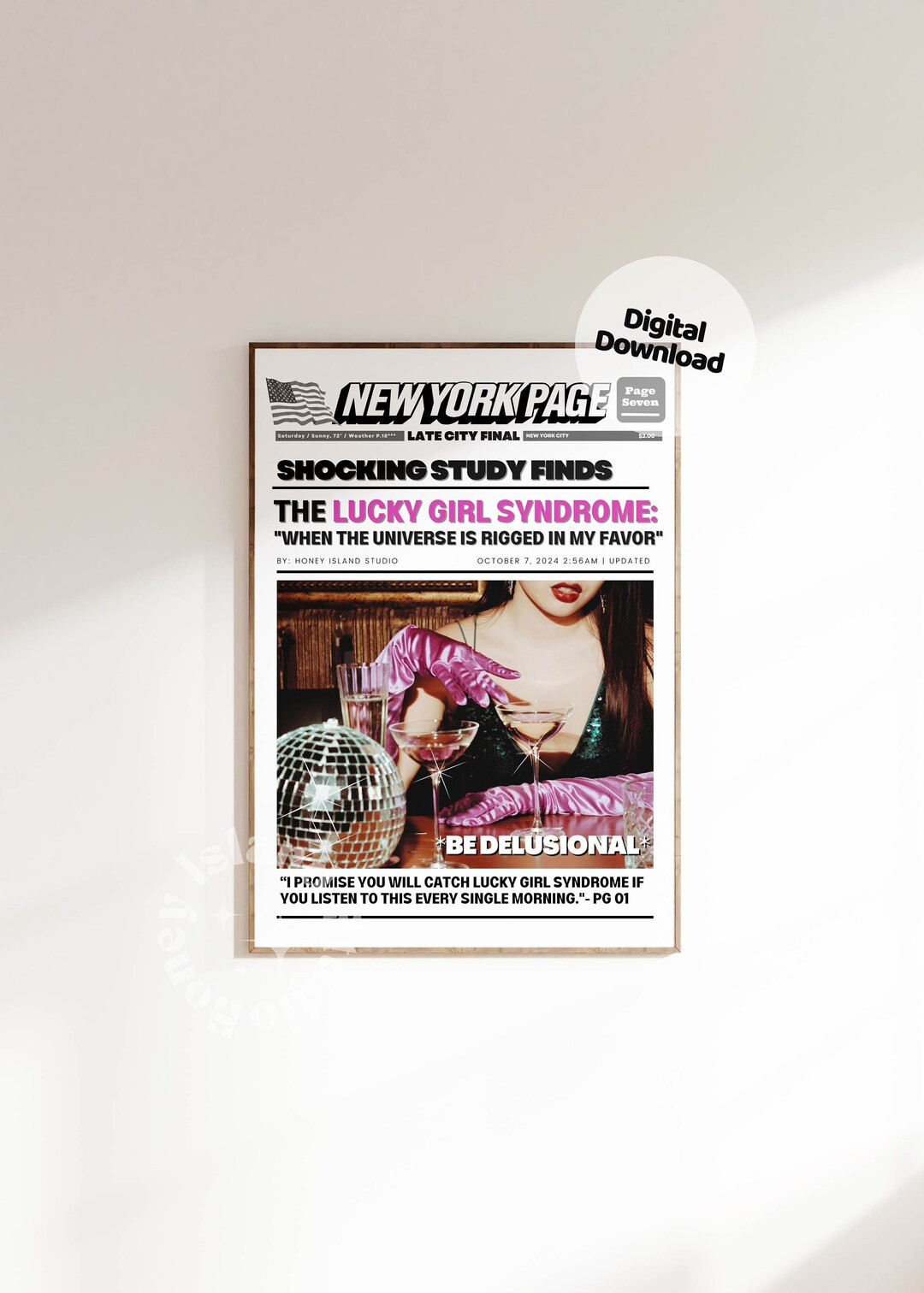 Trendy Newspapers Print Retro Newspapers Print Lucky Girl - Etsy | Etsy (US)