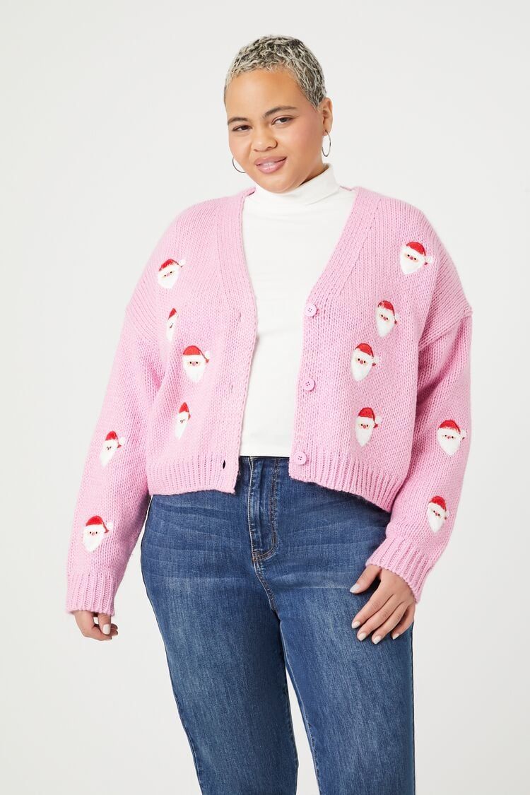Plus Size Santa Cardigan Sweater | Forever 21 | Forever 21 (US)