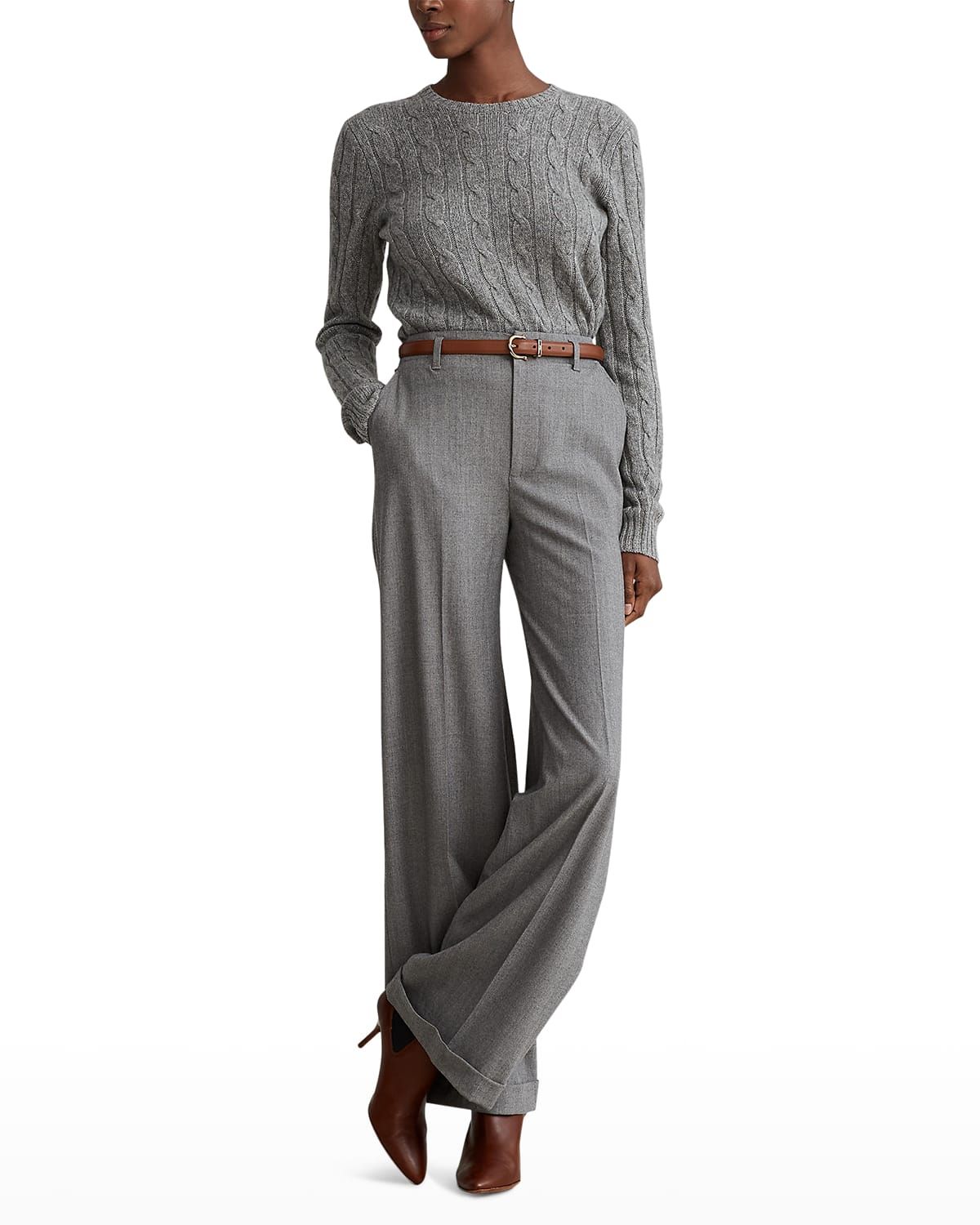 Julianna Classic Cashmere Cable Sweater | Neiman Marcus