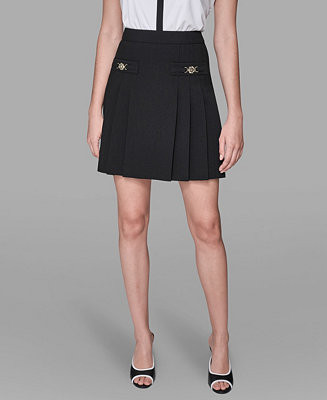 Women's Back Invisible Zipper Knee Length & Pleated Skirt | Macy's